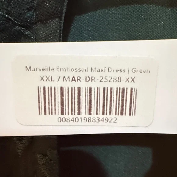 Baltic Born Green Marseille Embossed Maxi Dress Size XXL
